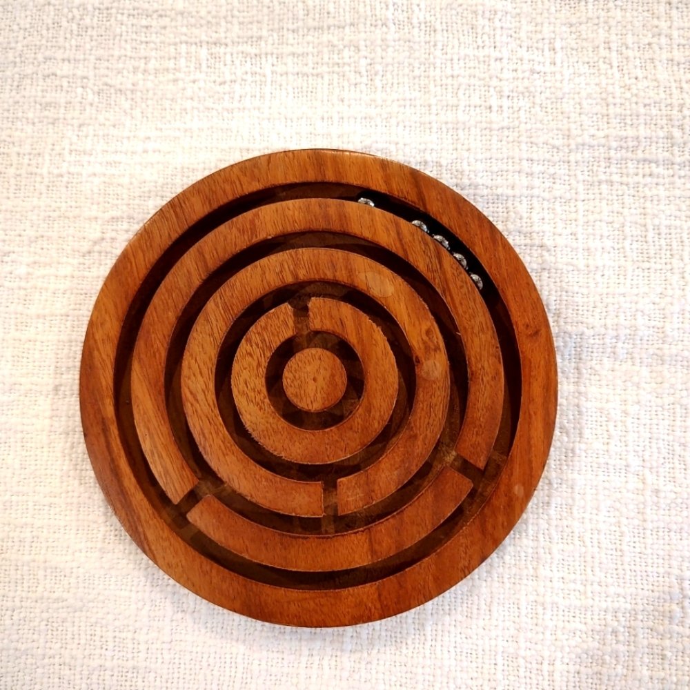 Wooden Labyrinth Circular Maze Puzzle